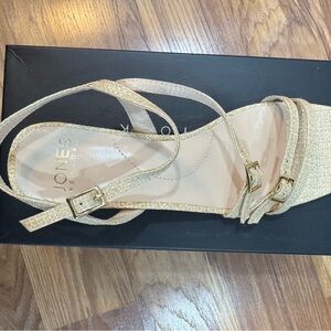 Jones New York Women's Beige Strappy Sandals